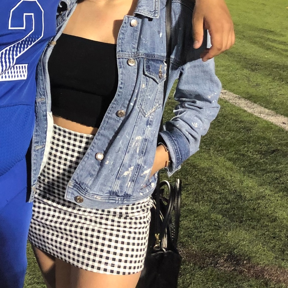 Black & white checkered mini